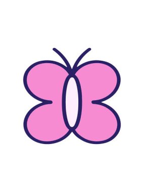 Basit ama sevimli kelebek tasarımının radyoaktif parlak animasyonu