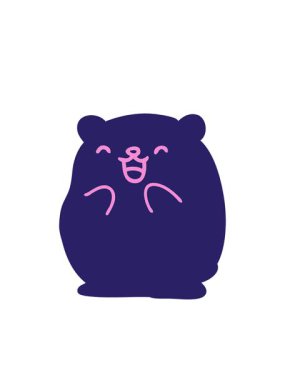 Yanıp sönen radyal çizgiler Mutlu küçük ayı animasyonu