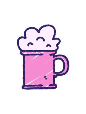 Köpüren Tankard Tebeşir Çiziminin dönen hareket animasyonu