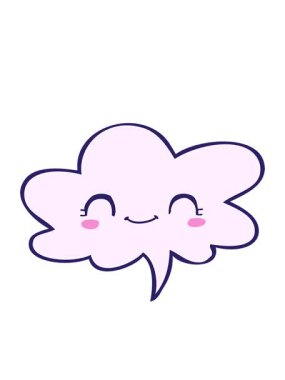 Konuşma baloncuklu sevimli çizgi film suratının hareketli animasyonu