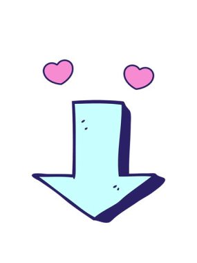 dönen kalpler ok gösteren çizgi filmin animasyonu