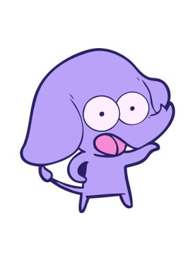 Çizgi film filinin hareketli animasyonu