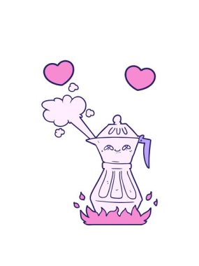 dönen kalpler çizgi film kahve demliğinin animasyonu