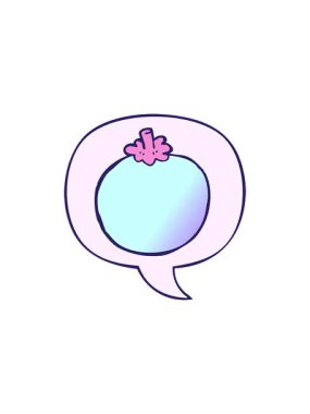 Çizgi film domatesinin gösterişli satış animasyonu konuşma baloncuğu yumuşak gradyan tarzında