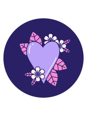 Çember kalp dövme tasarımının hareketli animasyonu