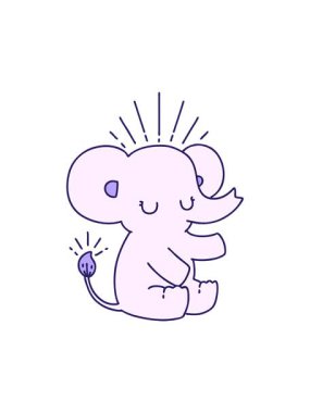 Geleneksel dövmeli şirin filin dikkat çekici animasyonu