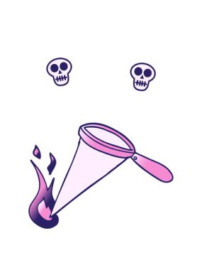 karikatür karalama büyüteçlerinin kafatası animasyonu