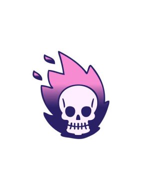 Çizgi film kafatasının yıldız patlaması etkisi animasyonu