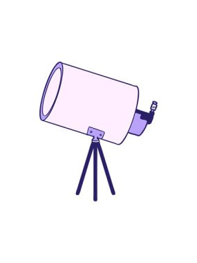 Çizgi film büyük teleskopunun hareketli animasyonu