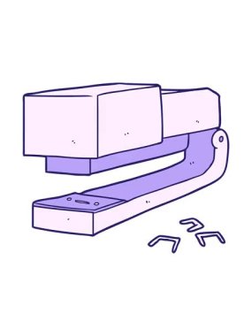 Çizgi film ofis zımbasının canlandırma efektini görüntüle