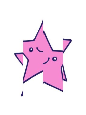 Mutlu çizgi film yıldızının bölünmüş hareket animasyonu