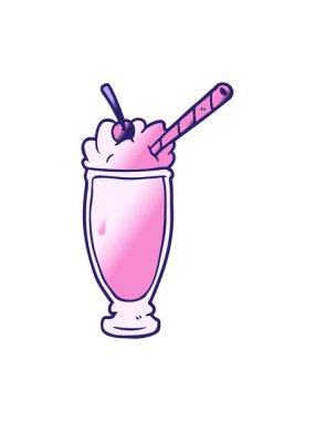 karikatür milkshake tasarımının basınçlı animasyonu