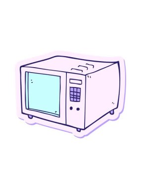 Bir çizgi film mikrodalga çıkartmasının ışık efekti animasyonu