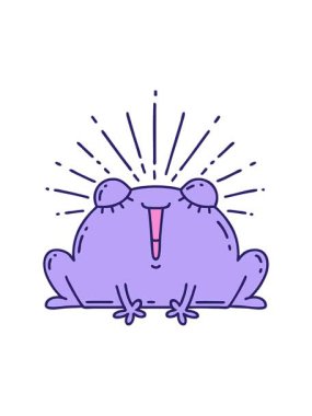 Geleneksel dövme stili mutlu kurbağanın canlandırmasını salla ve durdur