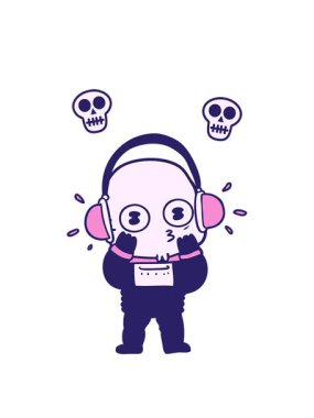 Garip kel uzay adamının kafatası animasyonu