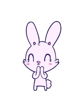 Tatlı çizgi film tavşanının hareketli animasyonu