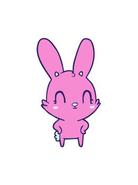 Bir tavşanın karalama çizgi filminin hareketli animasyonu