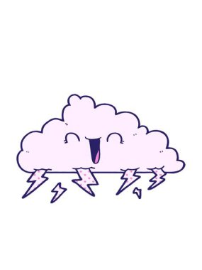 bir gök gürültüsü bulutunun çizgi filminin hareketli animasyonu