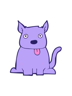 Dilini sokan çizgi köpeğin titreşimli hareketi.