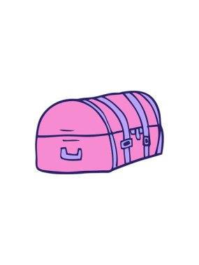 Çizgi film karalama seyahat sandığının satış animasyonu