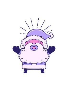 Geleneksel Noel Baba çizgi film karakterinin baskılı animasyonu