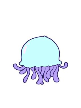 karikatür denizanasının hareketli animasyonu