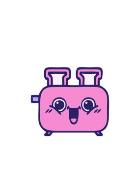 Yanıp sönen radyal çizgiler bir tost makinesinin karikatürünü canlandırıyor.