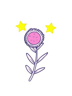 dönen yıldızlar çizgi film ayçiçeğinin animasyonu