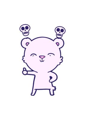 Noel kutup ayısı çizgi filminin kafatası animasyonu