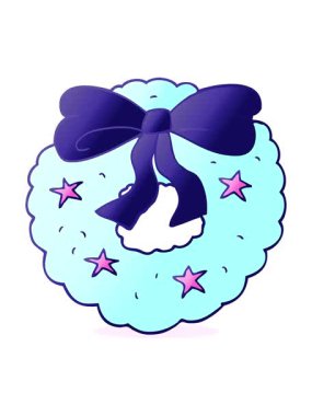 el yazması çizilmiş karikatür Noel çelenginin hareketli animasyonu