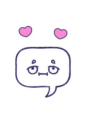 Konuşan Balon Kömür Çiziminin dönen kalp animasyonu