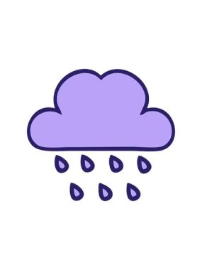 Fırtına yağmuru bulutunun tatlı çizgi filminin titreyen hareketi.