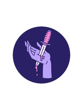 Elindeki hançerin ikonik dövme şeklindeki animasyonu.