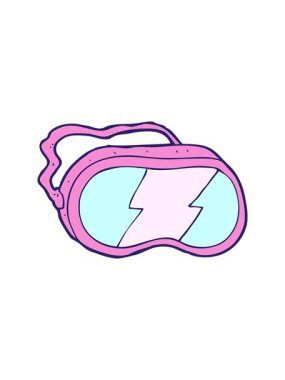 Çizgi film kayak gözlüklerinin basınçlı animasyonu