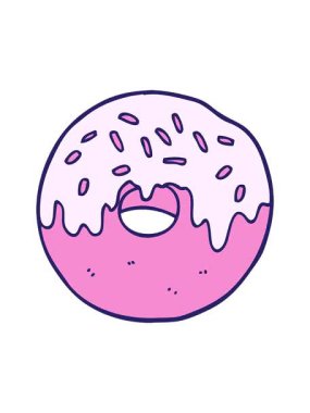 Çizgi film donut görüntüsünün basınçlı canlandırması