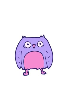 Komik karikatür baykuşunun yükselişi ve yüzen animasyonu