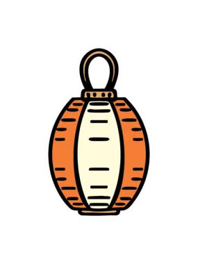 Geleneksel Japon tarzında asılı fenerin animasyonunu renklendir