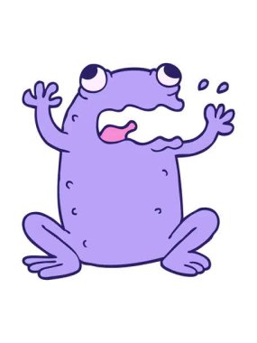 Çizgi film animasyonunun pixelize etkisi Çılgın kurbağa karalama