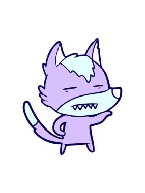 Dişlerini gösteren bir kurdun neon ışık efekti animasyonu