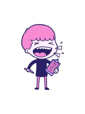 Çizgi filmdeki gülen adamın basınçlı animasyonu