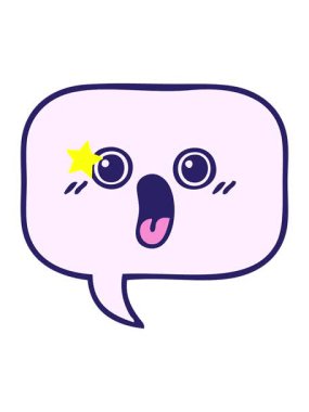 Parıldayan yıldızlar, konuşma baloncuğunun sevimli çizgi filmlerinin animasyonunu etkiler.