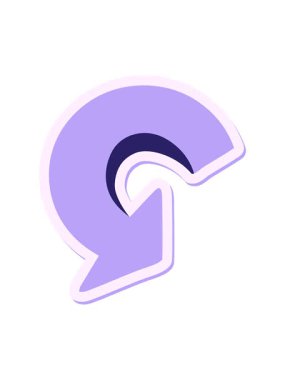 tam dönüş ok etiketinin efekt canlandırmasını göster