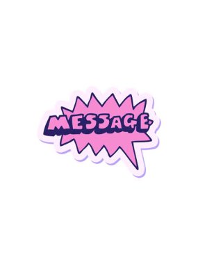 Bir karikatür ileti metninin çıkartmasının dönen hareket canlandırması