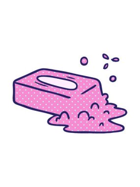 Kabarcıklı sabunun çizilmiş karikatürünün animasyonunu aç.