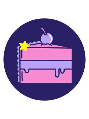 Parlayan yıldızlar çikolatalı pasta dövmesinin animasyonunu etkiler.