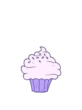 Bir kek tasarımının yükseliş ve yüzme animasyonu