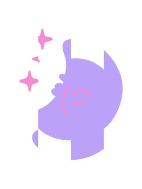 Karikatür ay ve yıldızların bölünmüş hareketi