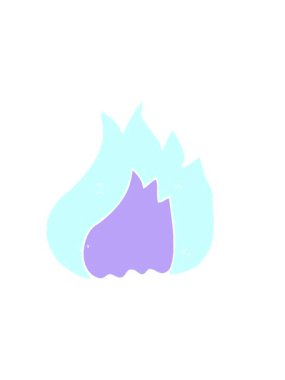 Alevin düz renk illüstrasyonunun yatay titreşimli animasyonu