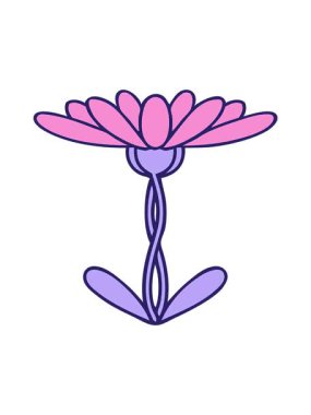 Dikkat çekici bir çiçek karikatürü canlandırması.