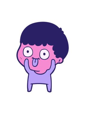 Titreşimli hareketli çizgi film adamı bakışları.